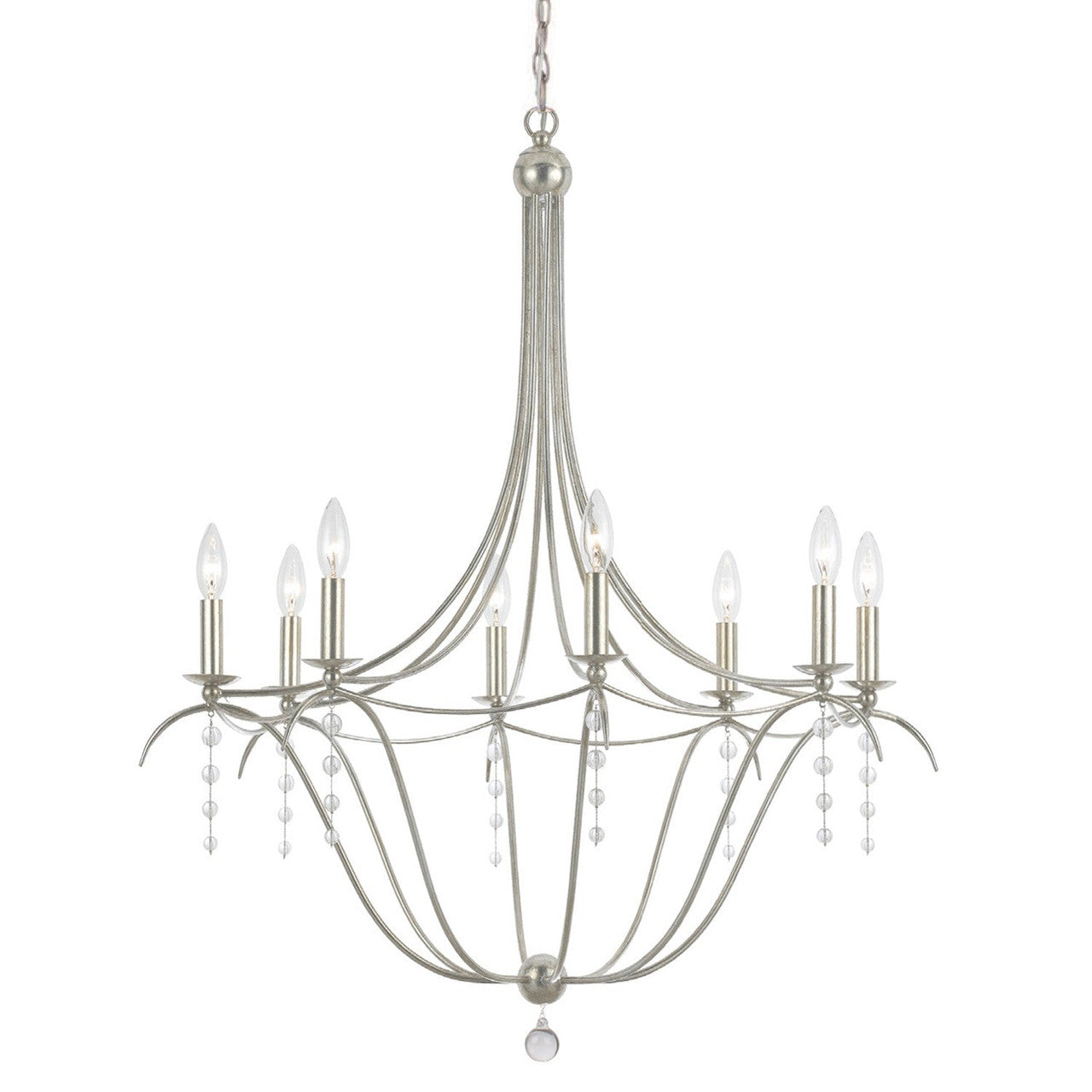 Crystorama Metro 8 Light Antique Silver Chandelier 438-SA