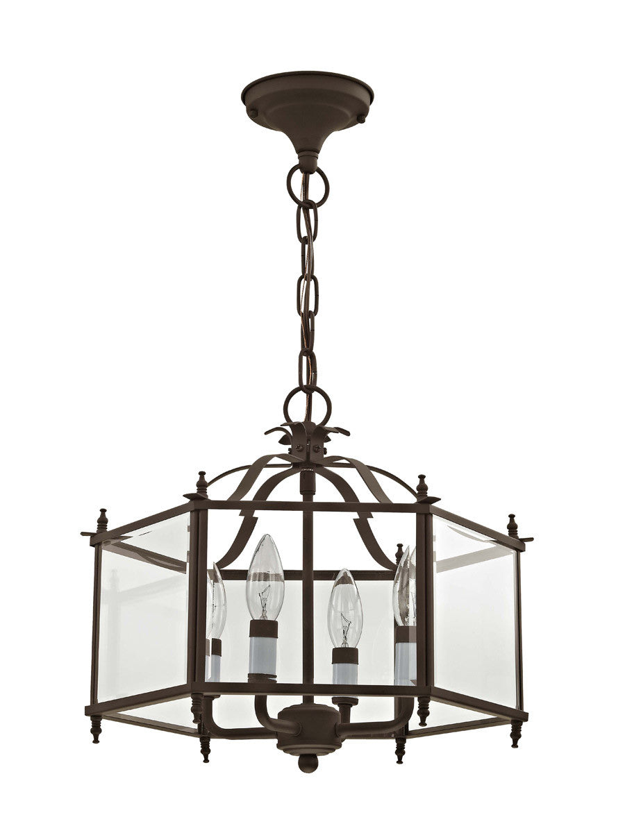 Livex Lighting Livingston Collection 4 Light Bronze Chain Hang/Ceiling Mount in Bronze 4398-07