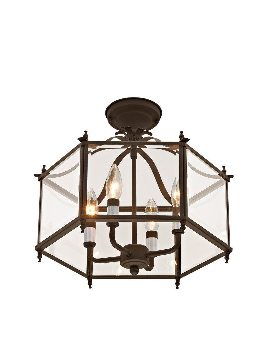 Livex Lighting Livingston Collection 4 Light Bronze Chain Hang/Ceiling Mount in Bronze 4398-07