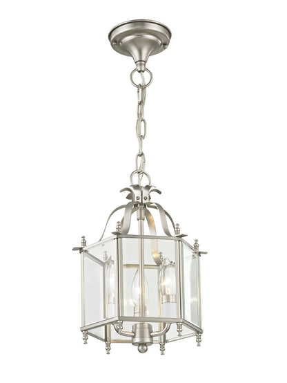 Livex Lighting Livingston Collection 3 Light BN Chain Hang/Ceiling Mount in Brushed Nickel 4403-91