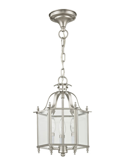 Livex Lighting Livingston Collection 3 Light BN Chain Hang/Ceiling Mount in Brushed Nickel 4403-91