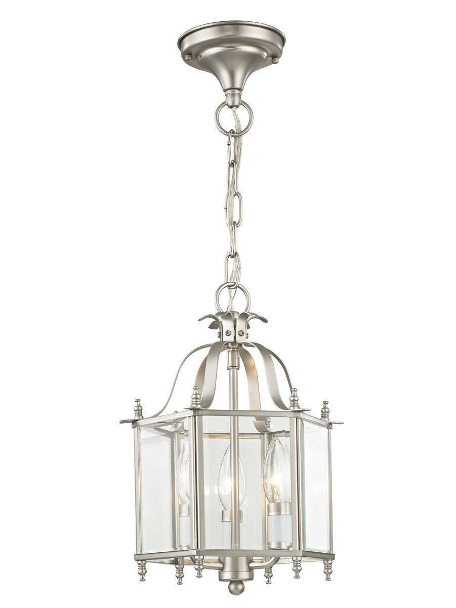 Livex Lighting Livingston Collection 3 Light BN Chain Hang/Ceiling Mount in Brushed Nickel 4403-91