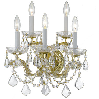 Crystorama Maria Theresa 5 Light Hand Cut Crystal Gold Wall Mount 4404-GD-CL-MWP