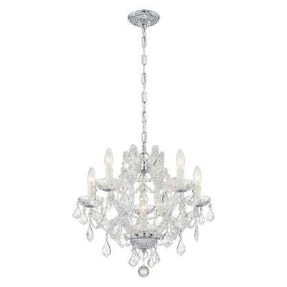 Crystorama Maria Theresa 6 Light Clear Italian Crystal Polished Chrome Mini Chandelier 4405-CH-CL-I