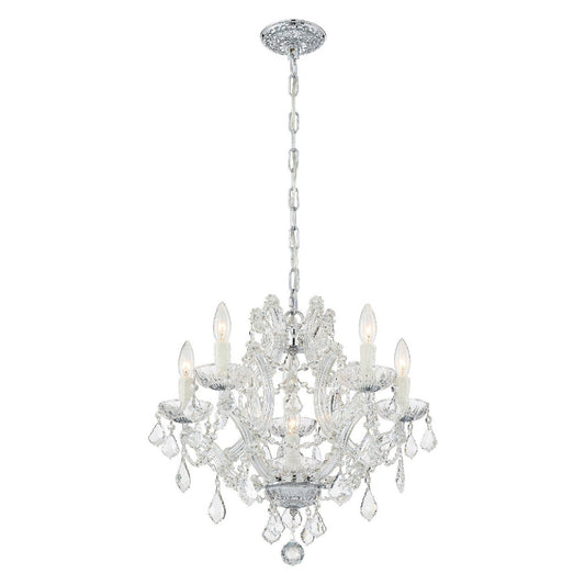 Crystorama Maria Theresa 6 Light Clear Italian Crystal Polished Chrome Mini Chandelier 4405-CH-CL-I