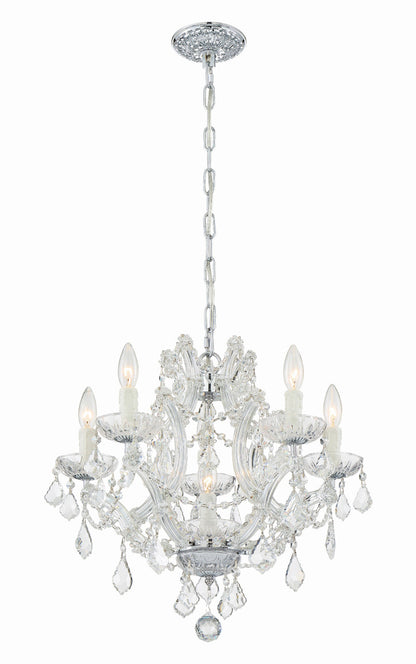 Crystorama Maria Theresa 6 Light Hand Cut Crystal Polished Chrome Mini Chandelier 4405-CH-CL-MWP