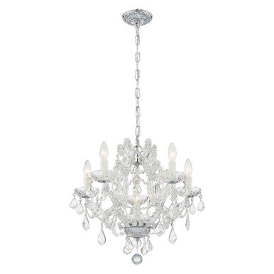 Crystorama Maria Theresa 6 Light Hand Cut Crystal Polished Chrome Mini Chandelier 4405-CH-CL-MWP