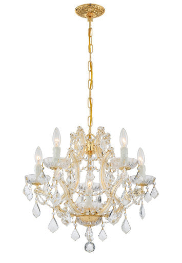 Crystorama Maria Theresa 6 Light Clear Italian Crystal Gold Mini Chandelier 4405-GD-CL-I