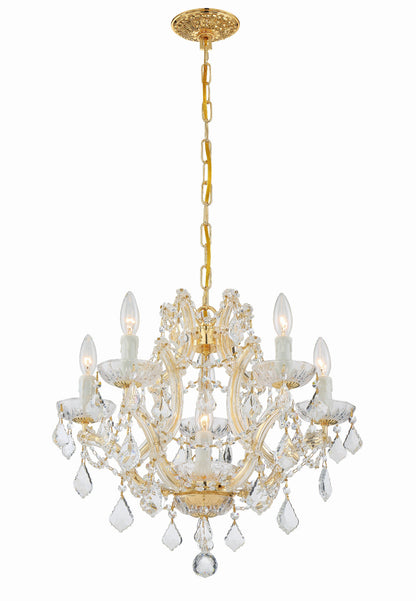 Crystorama Maria Theresa 6 Light Hand Cut Crystal Gold Mini Chandelier 4405-GD-CL-MWP