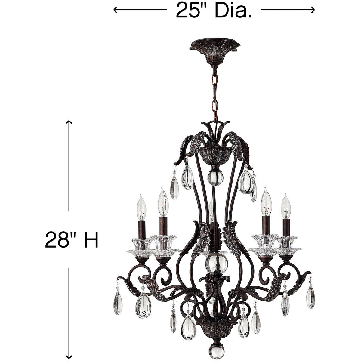 Hinkley Lighting Marcellina Small Single Tier Golden Bronze 4405GR