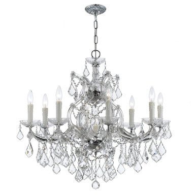 Crystorama Maria Theresa 9 Light Spectra Crystal Polished Chrome Chandelier 4408-CH-CL-SAQ