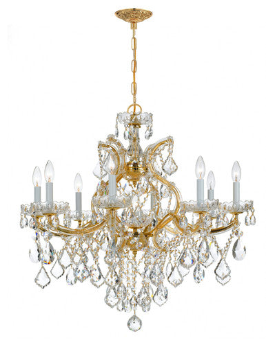 Crystorama Maria Theresa 9 Light Spectra Crystal Gold Chandelier 4409-GD-CL-SAQ