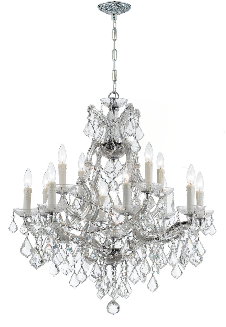 Crystorama Maria Theresa 13 Light Clear Italian Crystal Polished Chrome Chandelier 4412-CH-CL-I