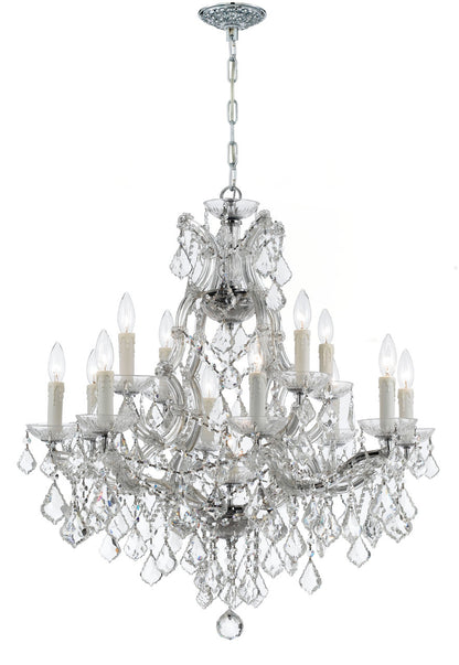 Crystorama Maria Theresa 13 Light Clear Italian Crystal Polished Chrome Chandelier 4412-CH-CL-I