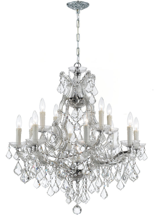 Crystorama Maria Theresa 13 Light Hand Cut Crystal Polished Chrome Chandelier 4412-CH-CL-MWP