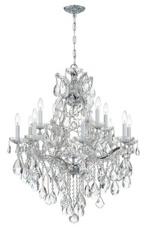 Crystorama Maria Theresa 13 Light Hand Cut Crystal Polished Chrome Chandelier 4413-CH-CL-MWP