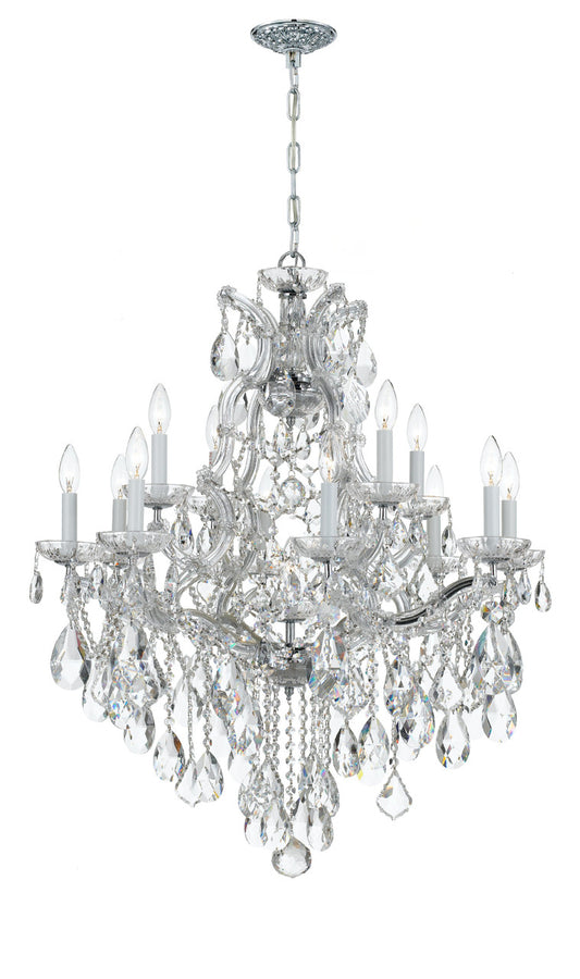 Crystorama Maria Theresa 13 Light Swarovski Strass Crystal Polished Chrome Chandelier 4413-CH-CL-S