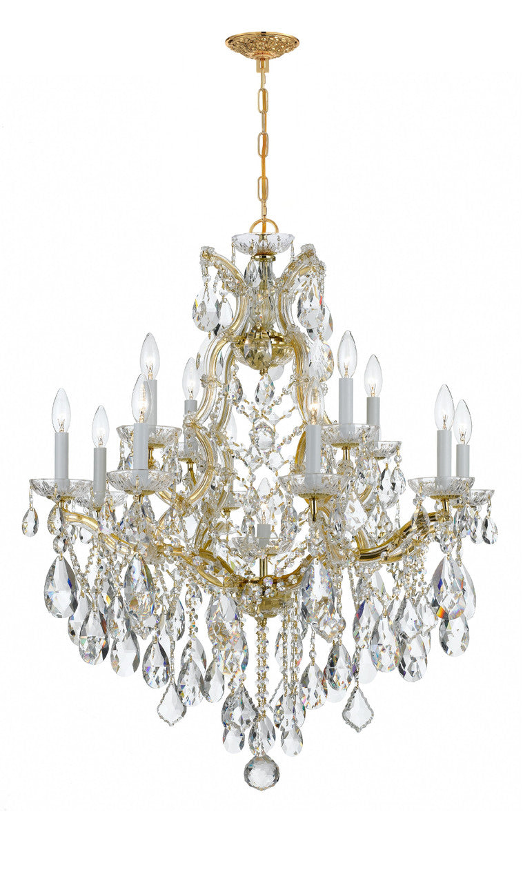 Crystorama Maria Theresa 13 Light Hand Cut Crystal Gold Chandelier 4413-GD-CL-MWP