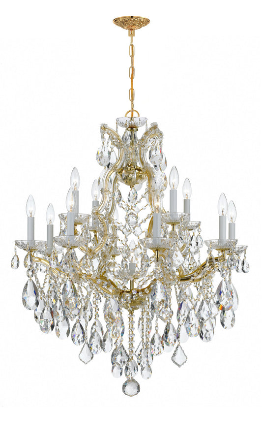 Crystorama Maria Theresa 13 Light Hand Cut Crystal Gold Chandelier 4413-GD-CL-MWP