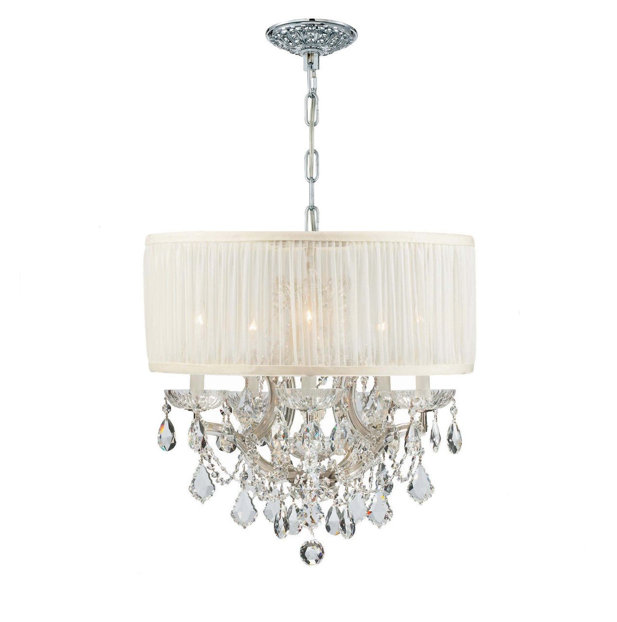 Crystorama Brentwood 6 Light Swarovski Strass Crystal Polished Chrome Drum Shade Mini Chandelier 4415-CH-SAW-CL-S