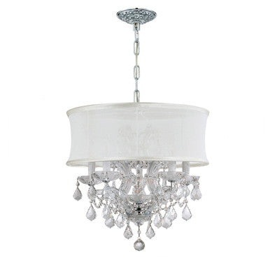 Crystorama Brentwood 6 Light Swarovski Strass Crystal Polished Chrome Drum Shade Mini Chandelier 4415-CH-SMW-CL-S