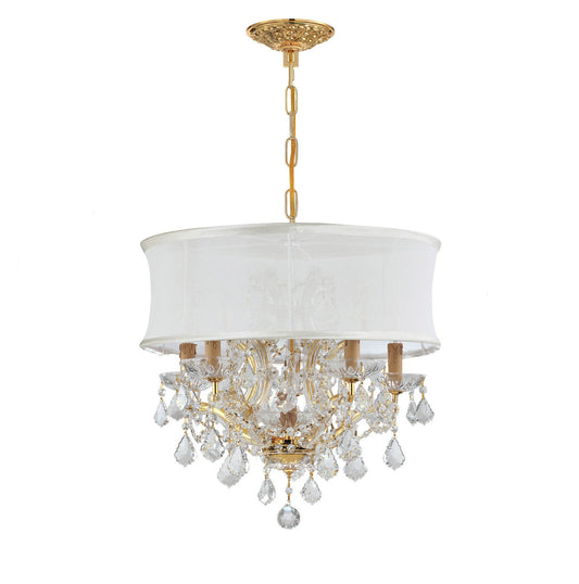 Crystorama Brentwood 6 Light Crystal Gold Drum Shade Mini Chandelier 4415-GD-SMW-CL-S