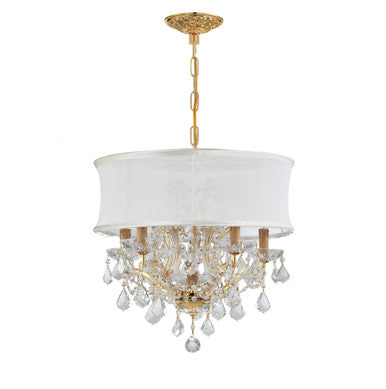 Crystorama Brentwood 6 Light Crystal Gold Drum Shade Mini Chandelier 4415-GD-SMW-CL-S