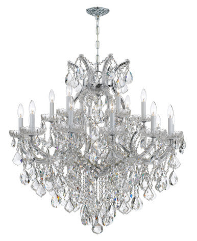 Crystorama Maria Theresa 19 Light Clear Italian Crystal Polished Chrome Chandelier 4418-CH-CL-I