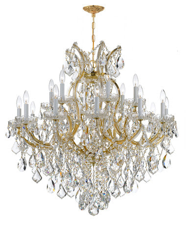 Crystorama Maria Theresa 19 Light Clear Italian Crystal Gold Chandelier 4418-GD-CL-I