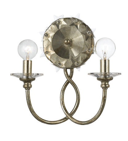 Crystorama Willow 2 Light Antique Silver Wall Mount 442-SA