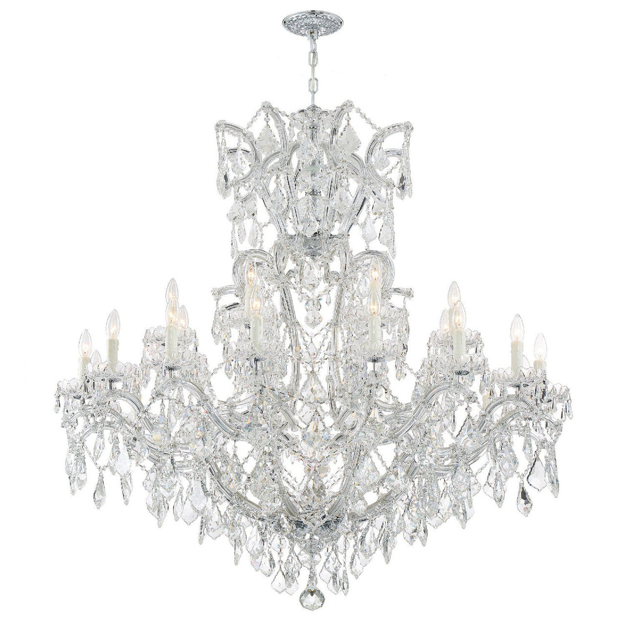 Crystorama Maria Theresa 25 Light Spectra Crystal Polished Chrome Chandelier 4424-CH-CL-SAQ