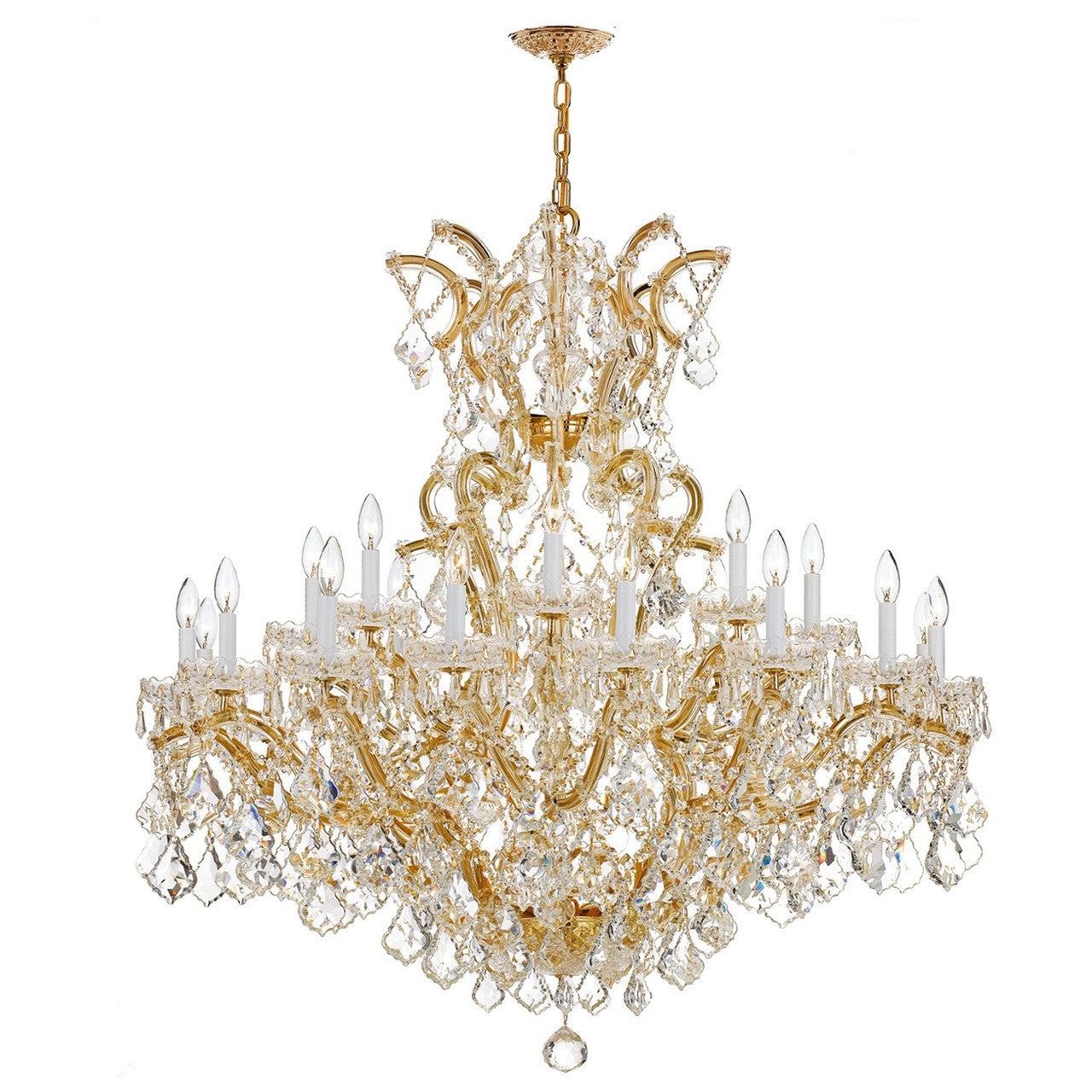 Crystorama Maria Theresa 25 Light Hand Cut Crystal Gold Chandelier 4424-GD-CL-MWP