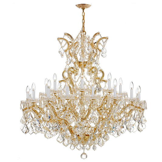 Crystorama Maria Theresa 25 Light Spectra Crystal Gold Chandelier 4424-GD-CL-SAQ