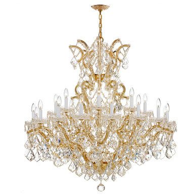 Crystorama Maria Theresa 25 Light Swarovski Strass Crystal Gold Chandelier 4424-GD-CL-S