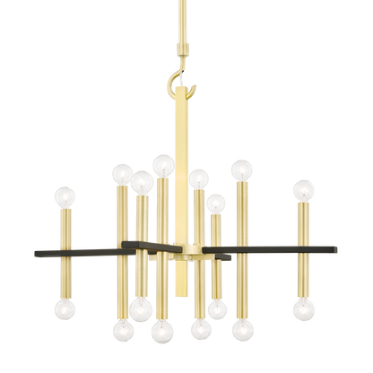 Mitzi 16 Light Chandelier in Aged Brass/Black H296816-AGB/BK