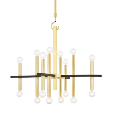 Mitzi 16 Light Chandelier in Aged Brass/Black H296816-AGB/BK