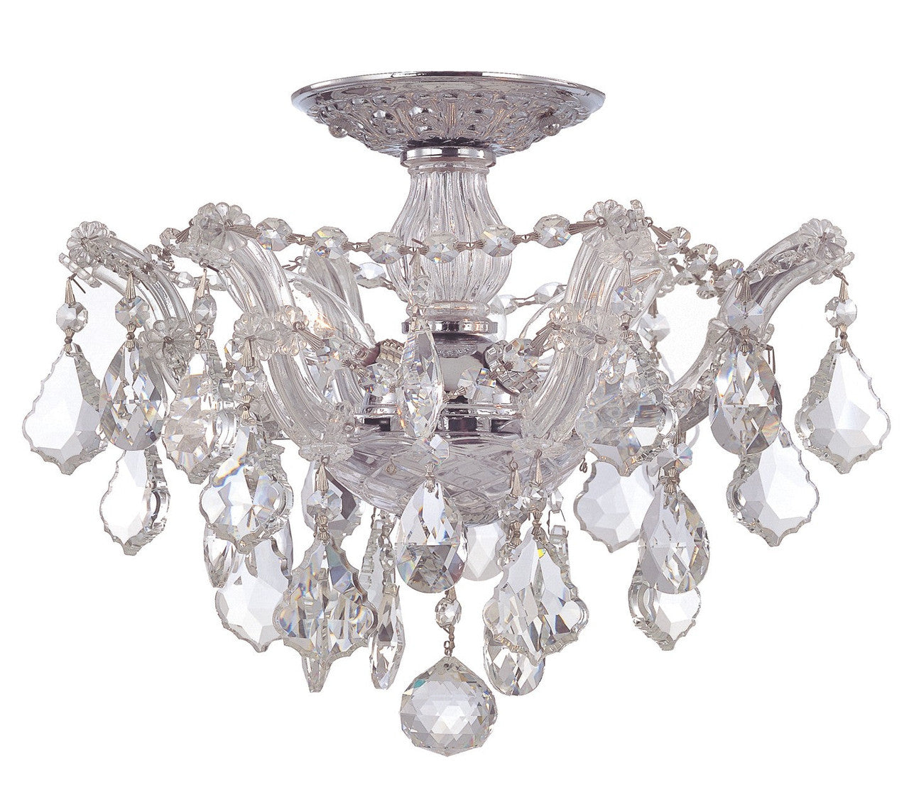 Crystorama Maria Theresa 3 Light Hand Cut Crystal Polished Chrome Ceiling Mount 4430-CH-CL-MWP