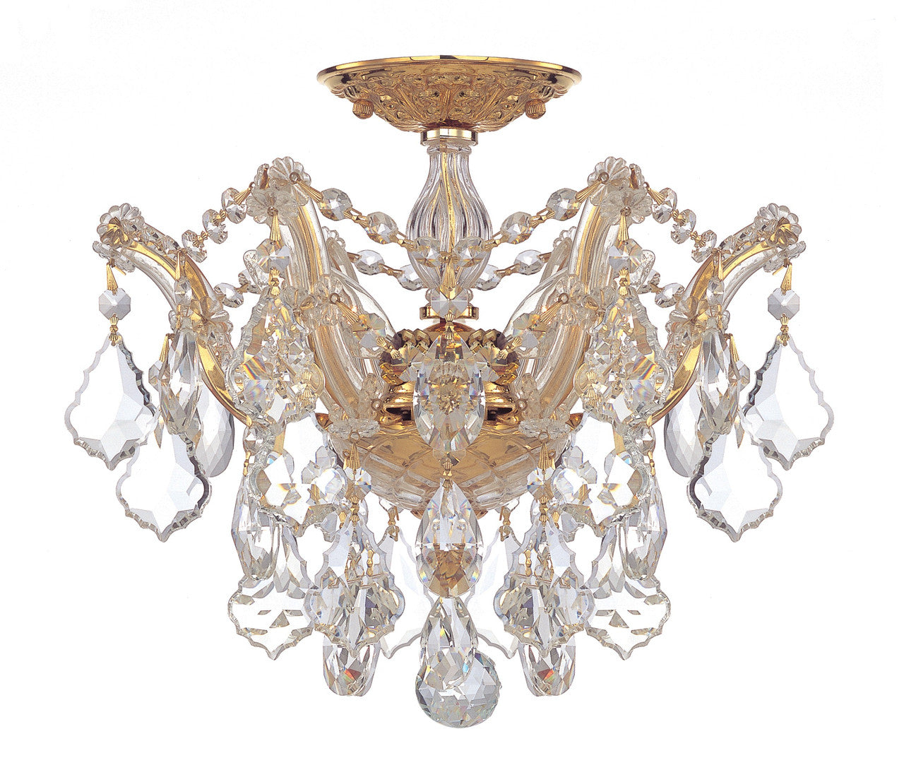 Crystorama Maria Theresa 3 Light Hand Cut Crystal Gold Ceiling Mount 4430-GD-CL-MWP