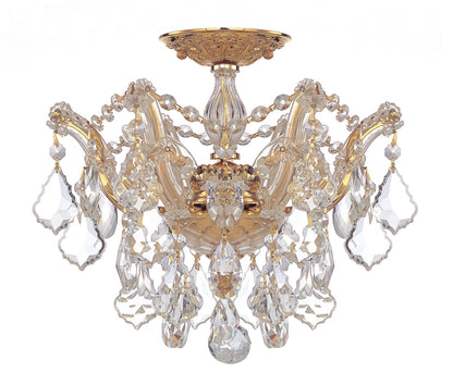 Crystorama Maria Theresa 3 Light Hand Cut Crystal Gold Ceiling Mount 4430-GD-CL-MWP