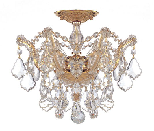 Crystorama Maria Theresa 3 Light Hand Cut Crystal Gold Ceiling Mount 4430-GD-CL-MWP