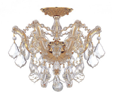 Crystorama Maria Theresa 3 Light Hand Cut Crystal Gold Ceiling Mount 4430-GD-CL-MWP