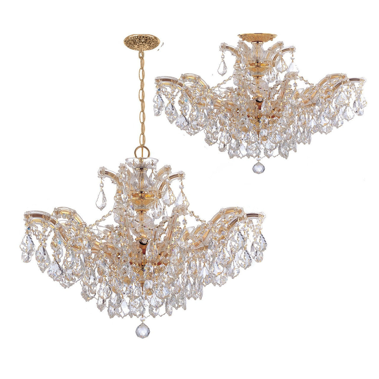 Crystorama Maria Theresa 6 Light Hand Cut Crystal Gold Chandelier 4439-GD-CL-MWP