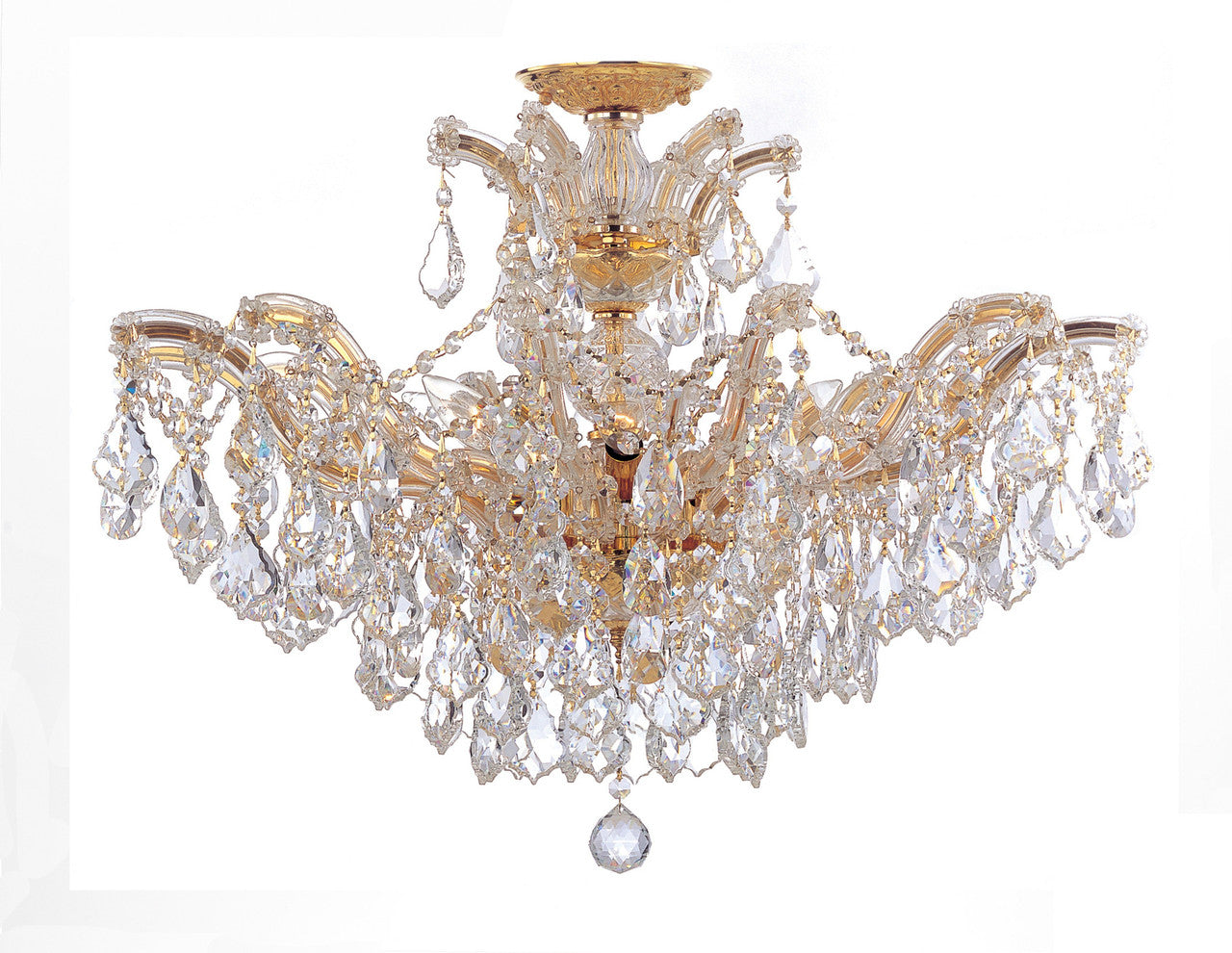 Crystorama Maria Theresa 6 Light Hand Cut Crystal Gold Ceiling Mount 4439-GD-CL-MWP_CEILING