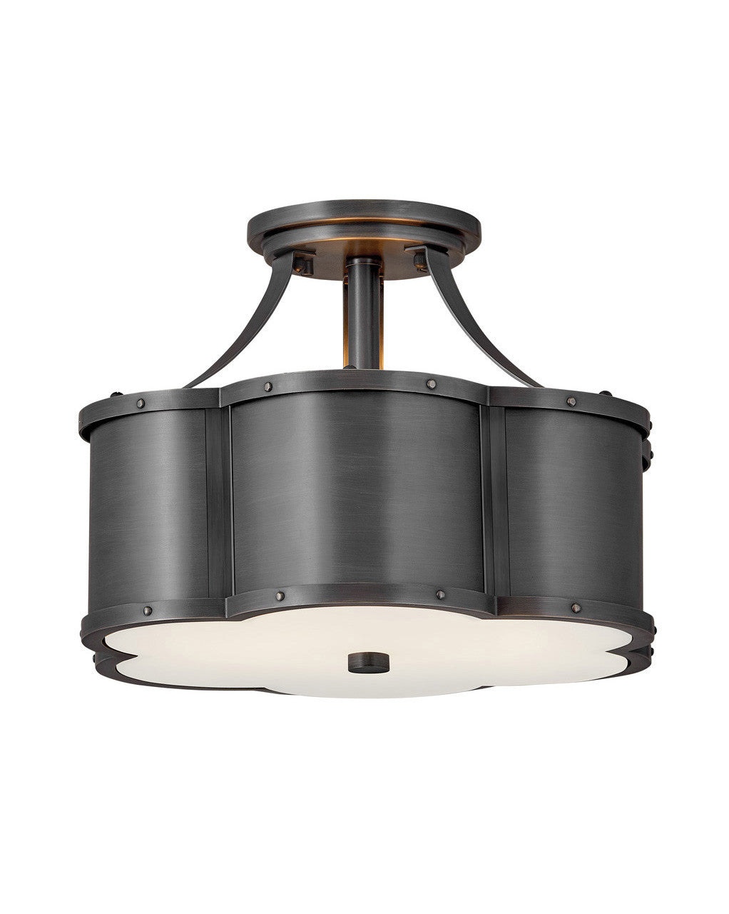 Hinkley Lighting Chance Small Semi-flush Mount Blackened Brass 4443BLB