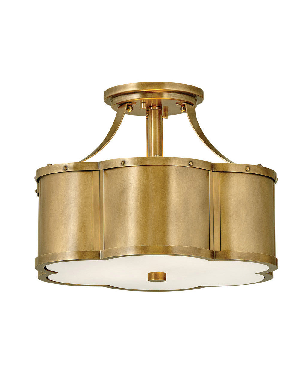 Hinkley Lighting Chance Small Semi-flush Mount Heritage Brass 4443HB