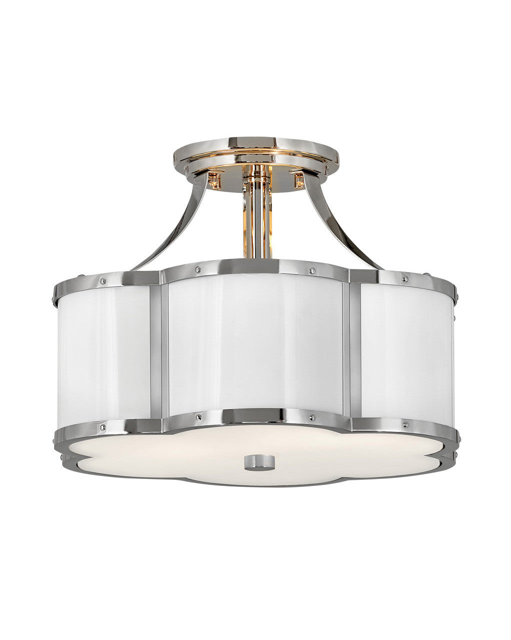 Hinkley Lighting Chance Small Semi-flush Mount Polished Nickel 4443PN