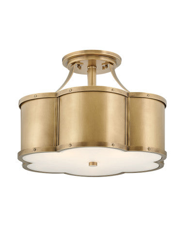 Hinkley Lighting Chance Medium Semi-flush Mount Heritage Brass 4444HB