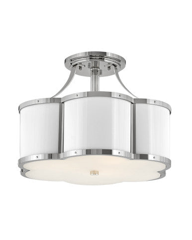 Hinkley Lighting Chance Medium Semi-flush Mount Polished Nickel 4444PN