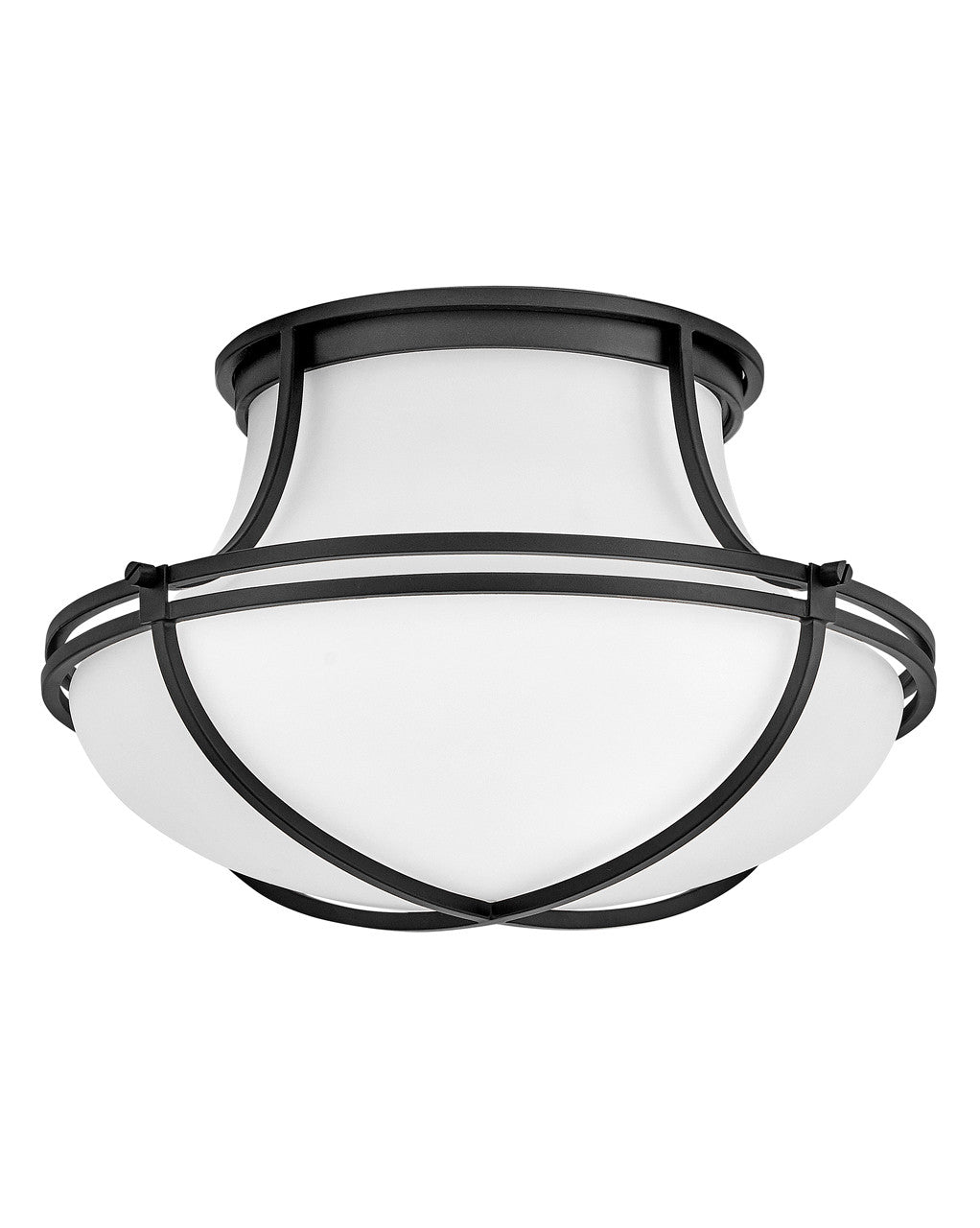 Hinkley Lighting Saddler Medium Flush Mount Black 44491BK