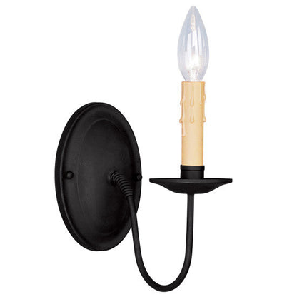 Livex Lighting Heritage Collection 1 Light Black Wall Sconce in Black 4451-04